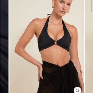 Elegant Black Halter Bikini Top